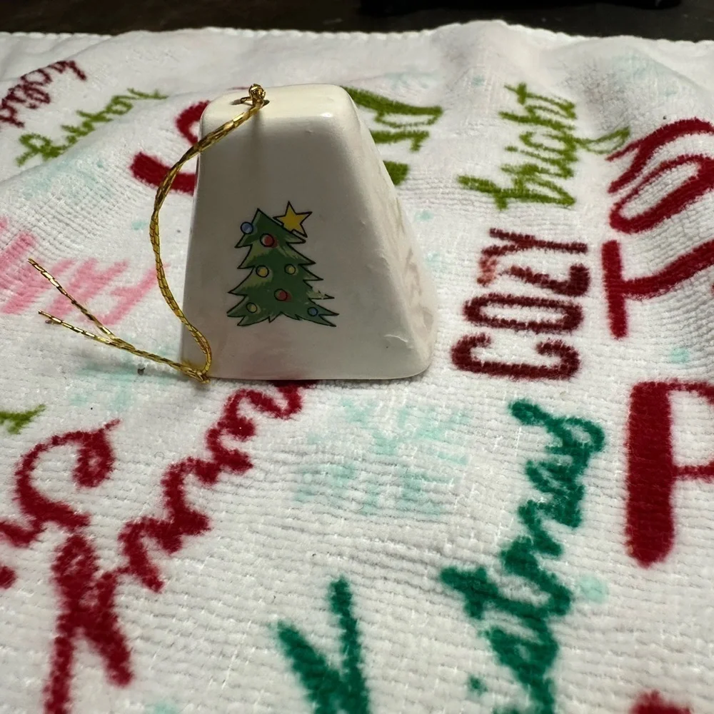 Christmas Tree Ceramic Bell Ornament